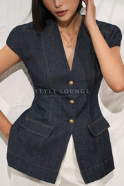 FELICE TOP - DENIM